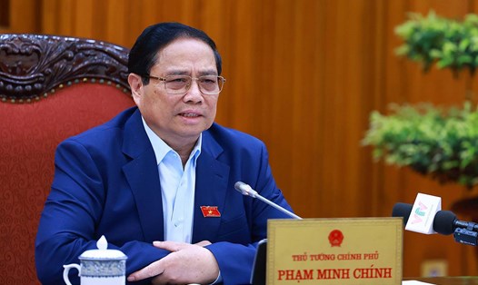 Thủ tướng Chính phủ Phạm Minh Chính chủ trì cuộc họp. Ảnh: VGP 