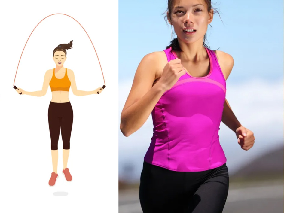 5 bài tập aerobic tốt nhất để giảm cân. Đồ họa: Hồng Diệp.