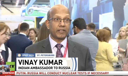 Đại sứ Ấn Độ tại Nga Vinay Kumar. Ảnh: RT