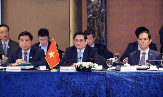 Thủ tướng Chính phủ Phạm Minh Chính trong cuộc tọa đàm. Ảnh: Nhật Bắc/VGP