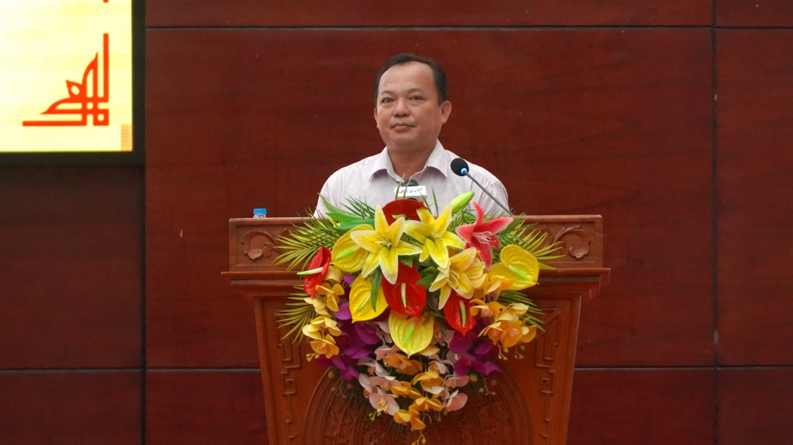 Phó Chủ tịch UBND tỉnh Hậu Giang Nguyễn Văn Hòa phát biểu tại buổi lễ. Ảnh: Tạ Quang