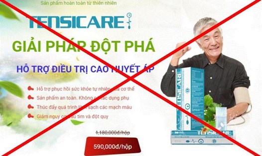 Tensicare bị Cục An toàn thực phẩm phát cảnh báo vi phạm, tháng 3.2023. Ảnh: Chụp màn hình