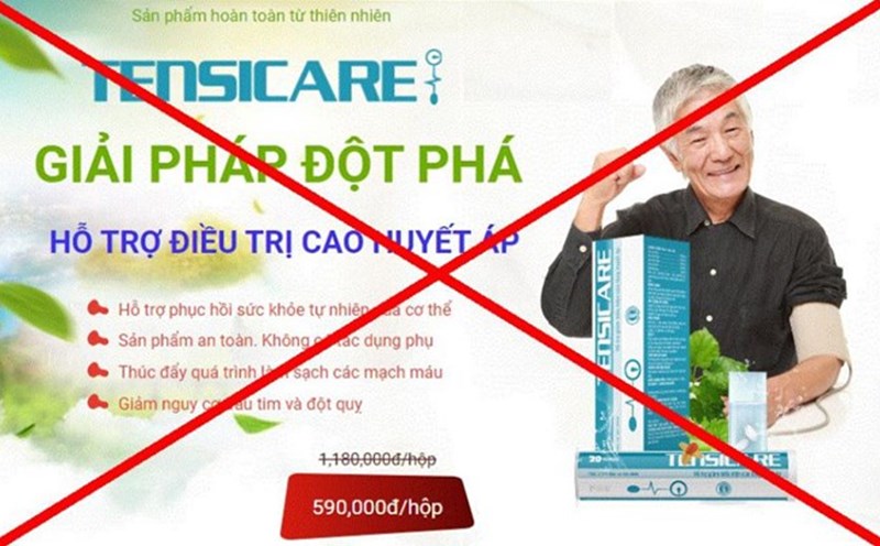 Tensicare bị Cục An toàn thực phẩm phát cảnh báo vi phạm, tháng 3.2023. Ảnh: Chụp màn hình