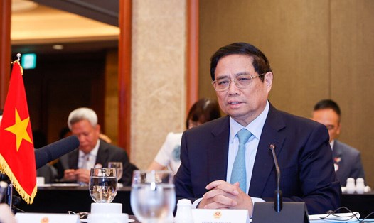 Thủ tướng Chính phủ Phạm Minh Chính tại cuộc tọa đàm. Ảnh: Nhật Bắc/VGP