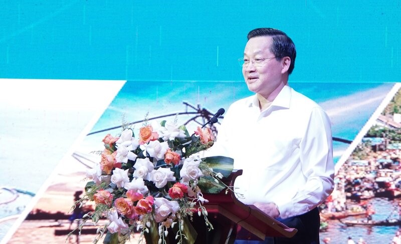 Phó Thủ tướng Chính phủ Lê Minh Khái phát biểu tại hội nghị Hội đồng điều phối vùng ĐBSCL lần thứ tư tại Cà Mau. Ảnh: Nhật Hồ