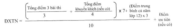 Cách tính điểm thi tốt nghiệp THPT để xét tốt nghiệp đối với học viên GDTX 