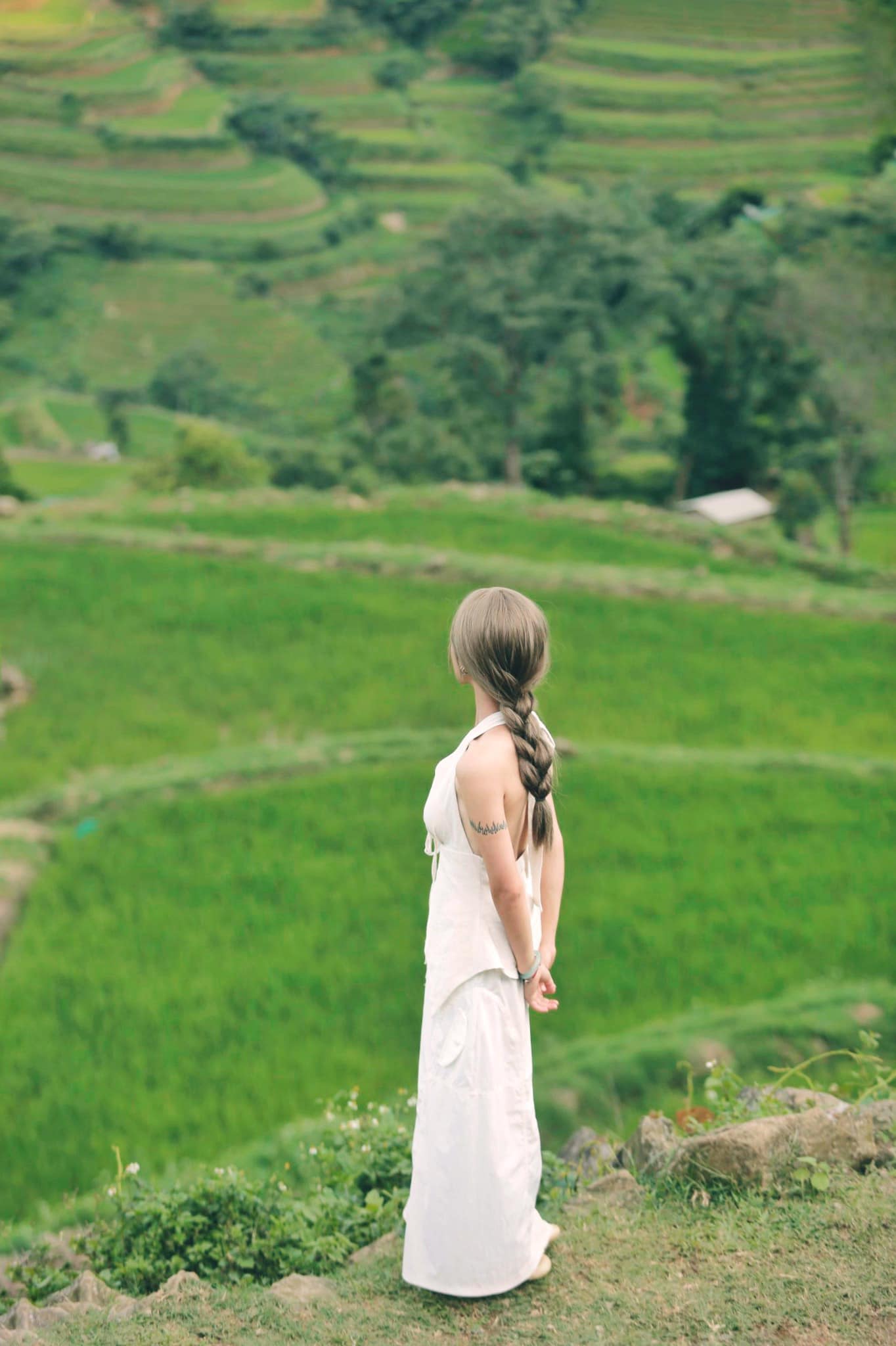 Lush green terraced fields bring a feeling of peace and relaxation. Photo: Ta Thi Thuy