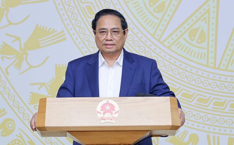 Thủ tướng Chính phủ Phạm Minh Chính yêu cầu chỉ bàn làm, không bàn lùi để thúc đẩy mạnh mẽ động lực chuyển đổi số. Ảnh: VGP