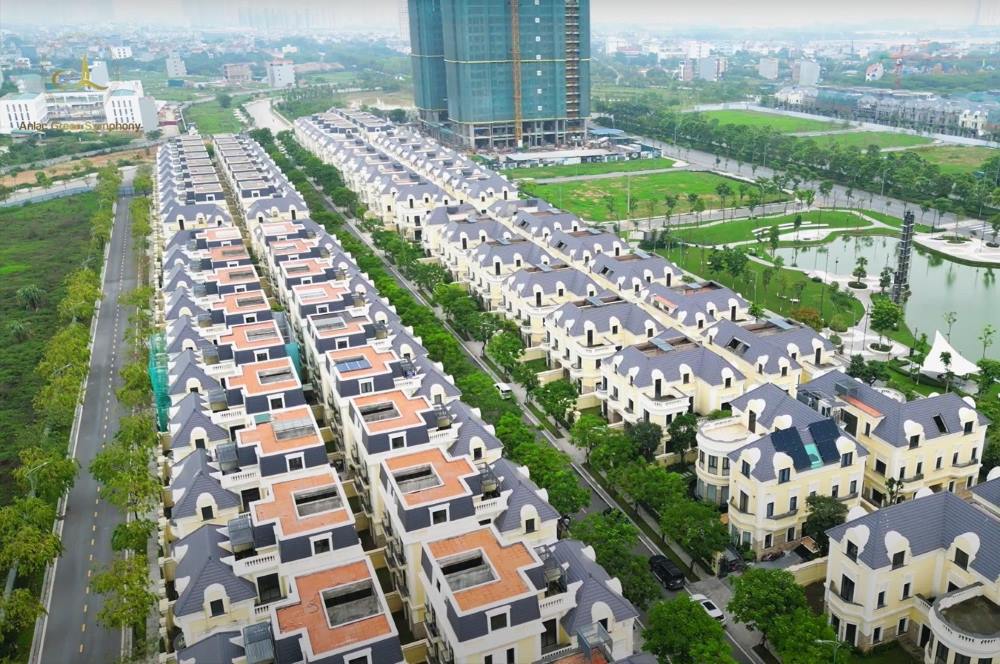 Một khu biệt thự, liền kề tại huyện Hoài Đức. Ảnh: Chụp màn hình