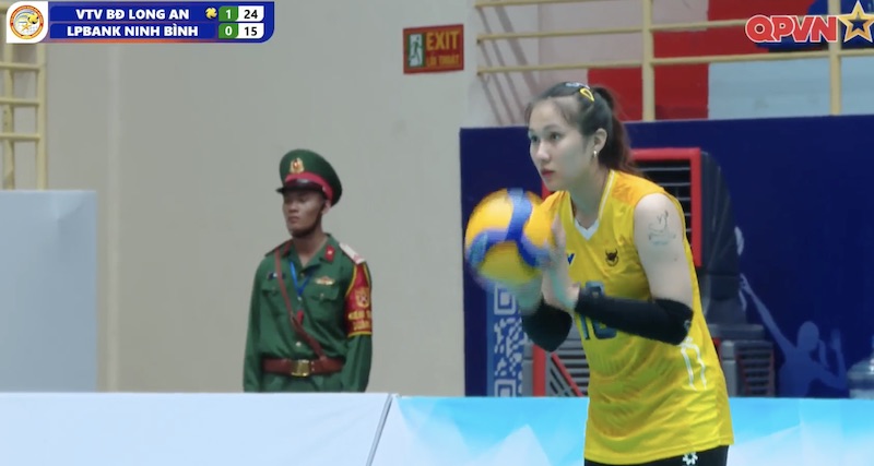 VTV Bình Điền Long An giành chiến thắng 3-0 trước LPB Ninh Bình. Ảnh: Cắt từ video