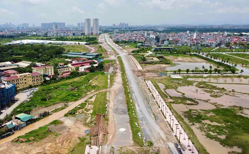 Vành đai 3,5 đoạn qua huyện Hoài Đức, Hà Nội.