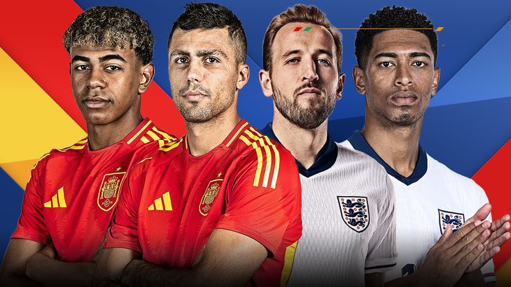 Tây Ban Nha đã 3 lần vô địch châu Âu, trong khi đây là lần thứ hai Anh vào chung kết EURO. Ảnh: Sky Sports