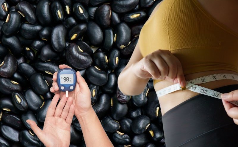 Đậu đen có tác dụng kiểm soát đường huyết, giảm cân. Đồ họa: Hạ Mây