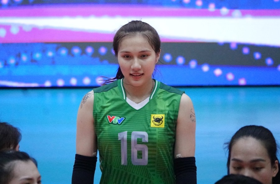 Nguyen Lan Vy played impressively in the VTV Binh Dien Long An shirt at the 2024 Army Volleyball Open Cup. Photo: Nguyen Dang