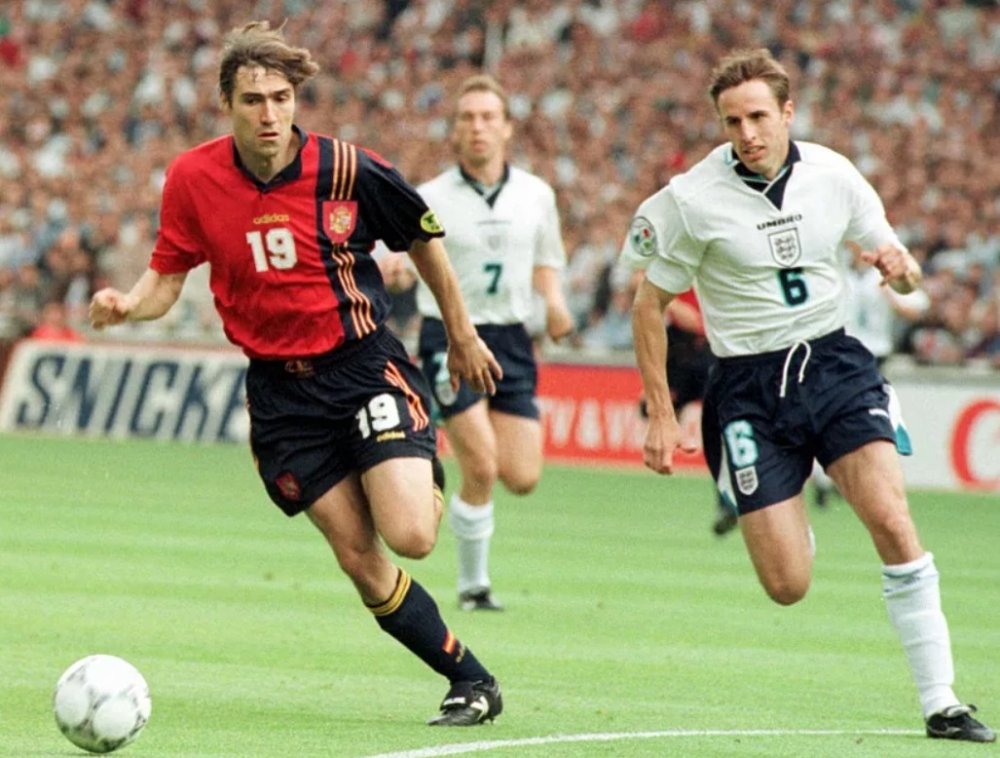 Gareth Southgate was a member of the England team that defeated Spain on penalties in the quarterfinals of EURO 1996. Photo: FA