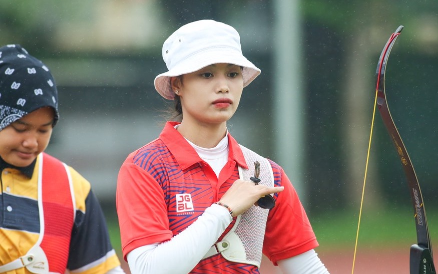 Archer Do Anh Nguyet has participated in the Olympics for the second time. Photo: Thanh Vu