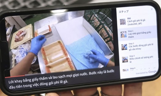 Phần hiển thị phụ đề tiếng Việt trên video hướng dẫn từ phần mềm Teachme AI do công ty Studist Corporation sản xuất. Ảnh: Bangkok Post