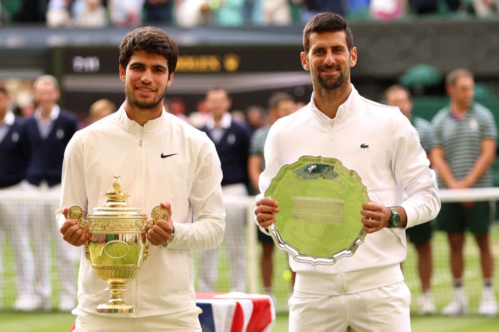 Alcaraz defeats Djokovic in the Wimbledon 2023 final. Photo: Wimbledon