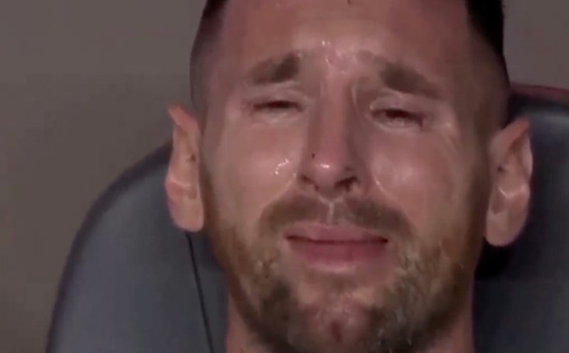 Messi khóc nức nở sau khi rời sân sớm trong trận chung kết Copa America 2024.  Ảnh: Chụp màn hình