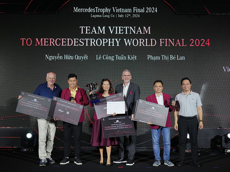 Ba đại diện Việt Nam tham dự MercedesTrophy World Final 2024 tại Đức. Ảnh: DN cung cấp