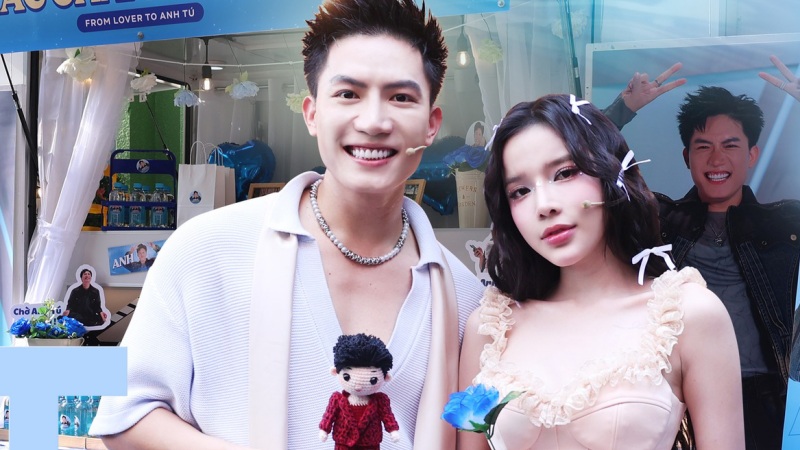 "Cô hàng xóm" tới ủng hộ Anh Tú quay gameshow. Ảnh: Nhà sản xuất.