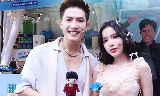 "Cô hàng xóm" tới ủng hộ Anh Tú quay gameshow. Ảnh: Nhà sản xuất.