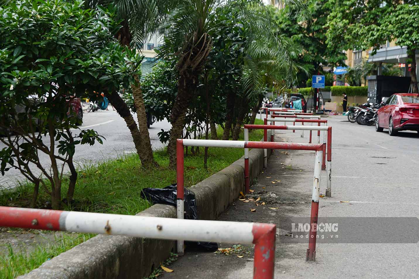 People living in Kim Van residential area (Hoang Mai) reflect that this situation has existed for many years and has caused frustration even though it has been handled many times by local authorities. Notably, recently, on the internal road in front of the Vinaconex and CT buildings (Kim Van - Kim Lu Urban Area), rows of traffic cones appeared firmly planted in part of the road and along the median strip.