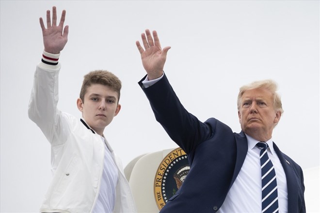 Mr. Donald Trump commented that his son Barron is a smart man. Photo: AFP