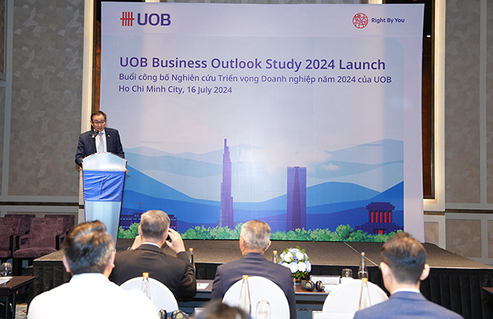 Buổi công bố Nghiên cứu Triển vọng Doanh nghiệp nằm 2024 của UOB tại TPHCM. Ảnh: DN cung cấp