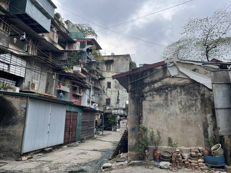 Khu nhà tập thể Viện Hóa học Công nghiệp Việt Nam (quận Bắc Từ Liêm, Hà Nội). Ảnh: Thu Giang