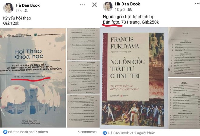 Sách nghiên cứu, kỷ yếu hội thảo cũng được rao bán trên mạng