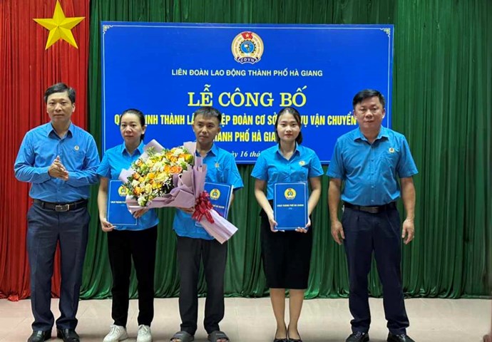 Thành lập Nghiệp đoàn cơ sở Dịch vụ vận chuyển hàng TP Hà Giang