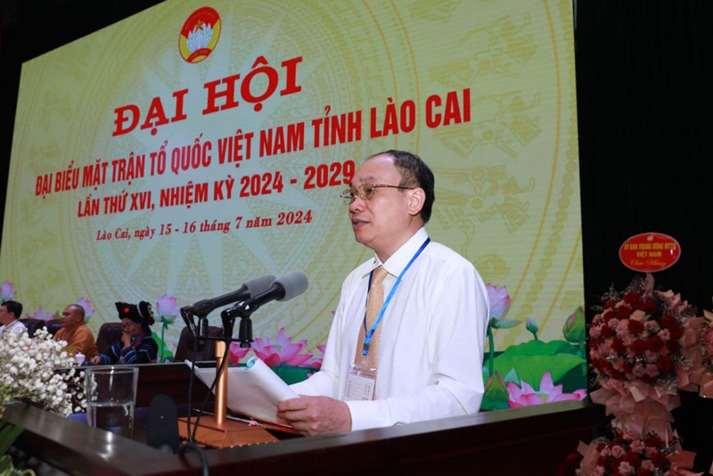 New Chairman of the Vietnam Fatherland Front Committee of Lao Cai province Ly Van Hai. Photo: An Kien