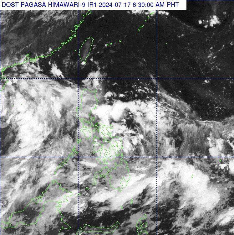 Vi tri ap thap gan Bien Dong sang 17.7. Anh: PAGASA