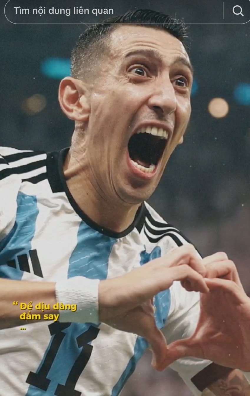 Player Angel Di Maria on FIFA's TikTok channel. Photo: Cut from video.