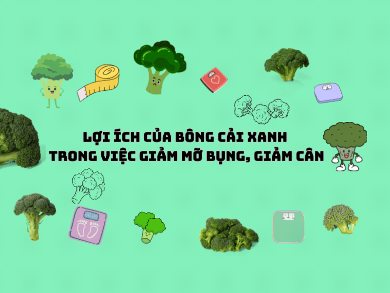 Bông cải xanh là một trong những loại thực phẩm có lợi ích trong việc giảm mỡ bụng, giảm cân.