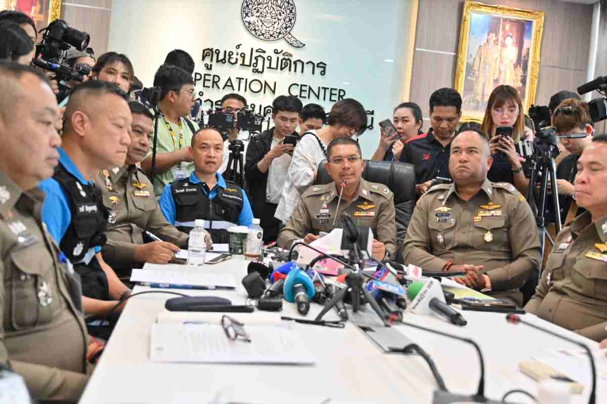 Thai police held a press conference on July 17, 2024 to announce the murder. Khaosod screenshot