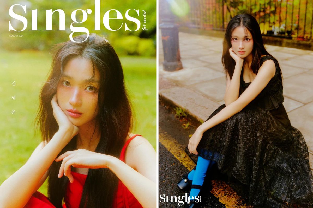 Kim Hye Yoon khoe nhan sắc ngọt ngào trên trang bìa Singles. Ảnh: Singles