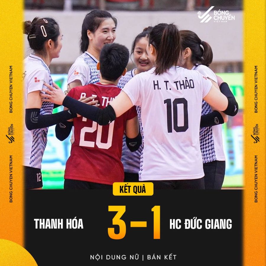 Thanh Hoa won 3-1 against Duc Giang Lao Cai Chemicals in the semi-finals. Photo: Vietnam Volleyball