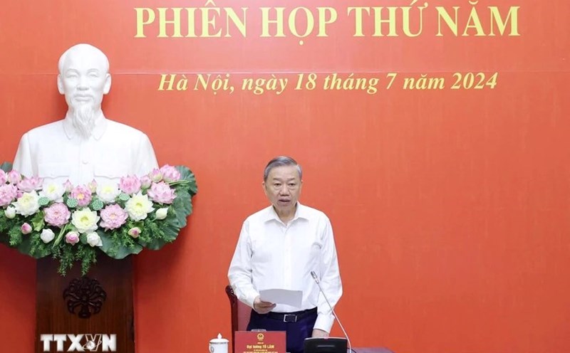 Chủ tịch nước Tô Lâm, Chủ tịch Hội đồng Quốc phòng và An ninh đã chủ trì Phiên họp thứ 5 Hội đồng Quốc phòng và An ninh. Ảnh: TTXVN