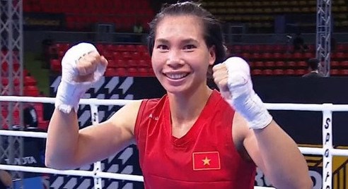 Vận động viên boxing Hà Thị Linh dự Olympic 2024. Ảnh: Cắt từ video