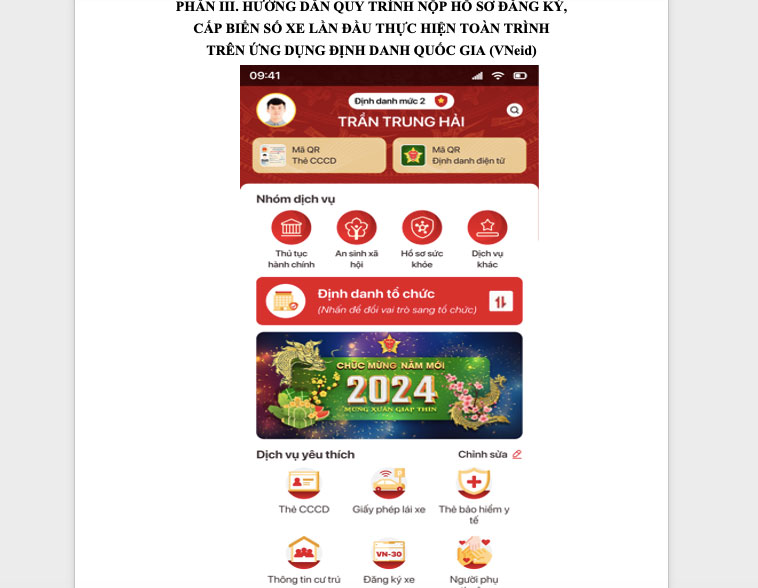 Le Departement de la police de la circulation guide l'enregistrement des vehicules pour la premiere fois grace aux services publics en ligne. Photo : Departement de la police de la circulation