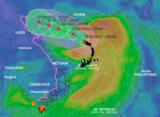 Bão số 2 Mulan năm 2022. Ảnh: Hệ thống giám sát thiên tai Việt Nam  