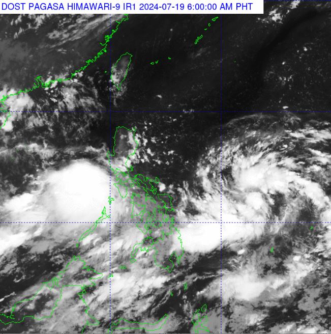 Low pressure location near the East Sea on the morning of July 19. Photo: PAGASA