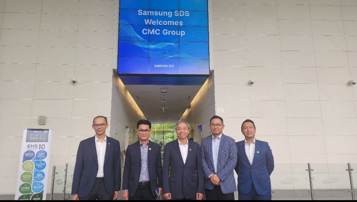 Ban lãnh đạo Tập đoàn Công nghệ CMC tới thăm và làm việc tại Samsung SDS tháng 6.2024. Ảnh: CMC
