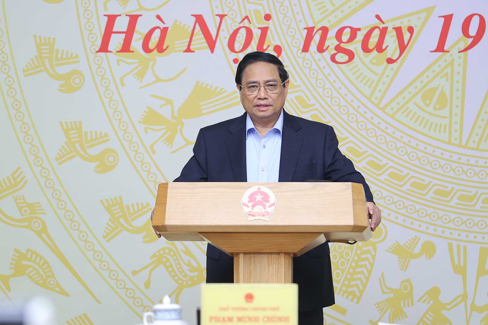 Thủ tướng Chính phủ Phạm Minh Chính chủ trì hội nghị về chuyển đổi số. Ảnh: Nhật Bắc 