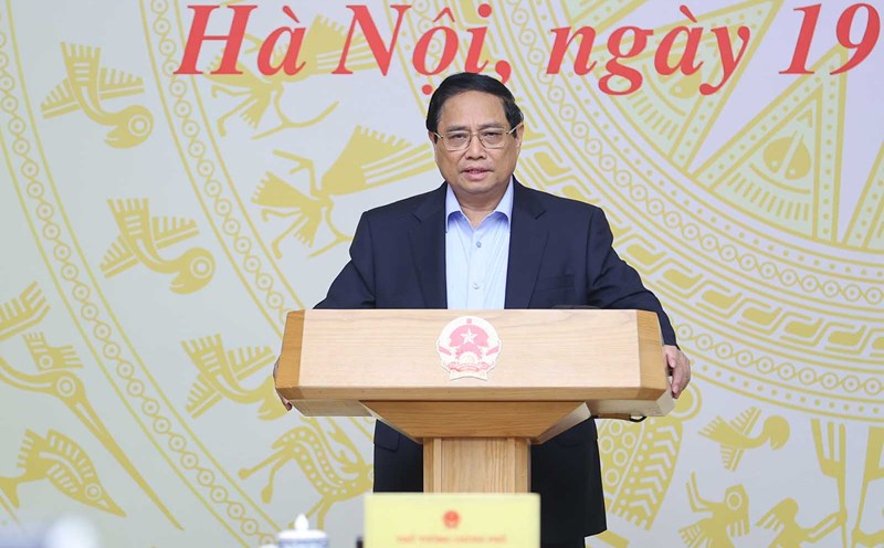 Thủ tướng Chính phủ Phạm Minh Chính chủ trì hội nghị về chuyển đổi số. Ảnh: Nhật Bắc