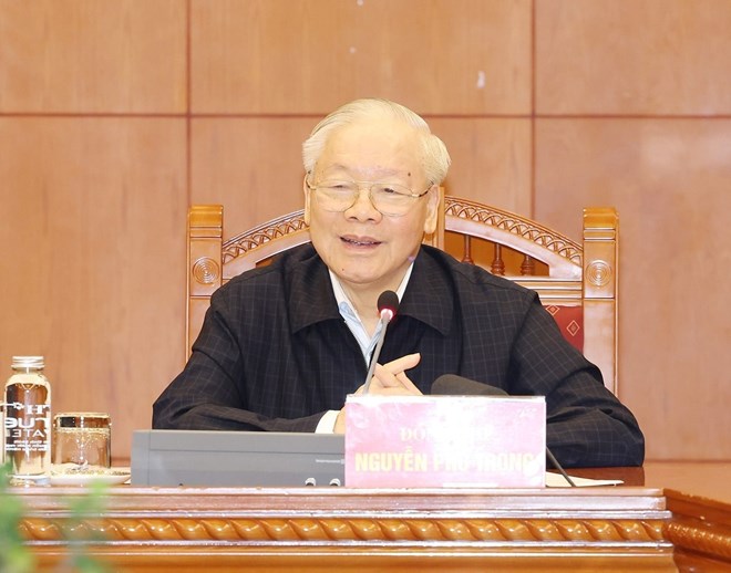 General Secretary Nguyen Phu Trong - Head of the Personnel Subcommittee of the 14th Congress - delivered a concluding speech at the first meeting of the Personnel Subcommittee of the 14th Congress. Photo: Tri Dung/TTXVN