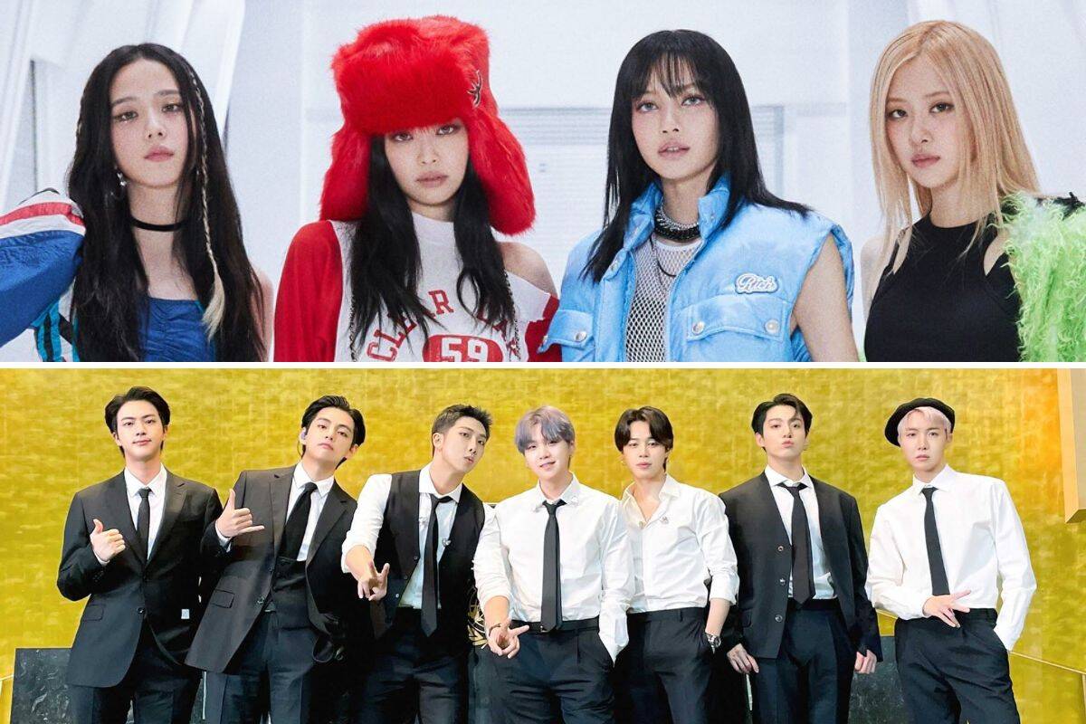 Hai nhóm nhạc hàng đầu Kpop Blackpink và BTS. Ảnh: Naver