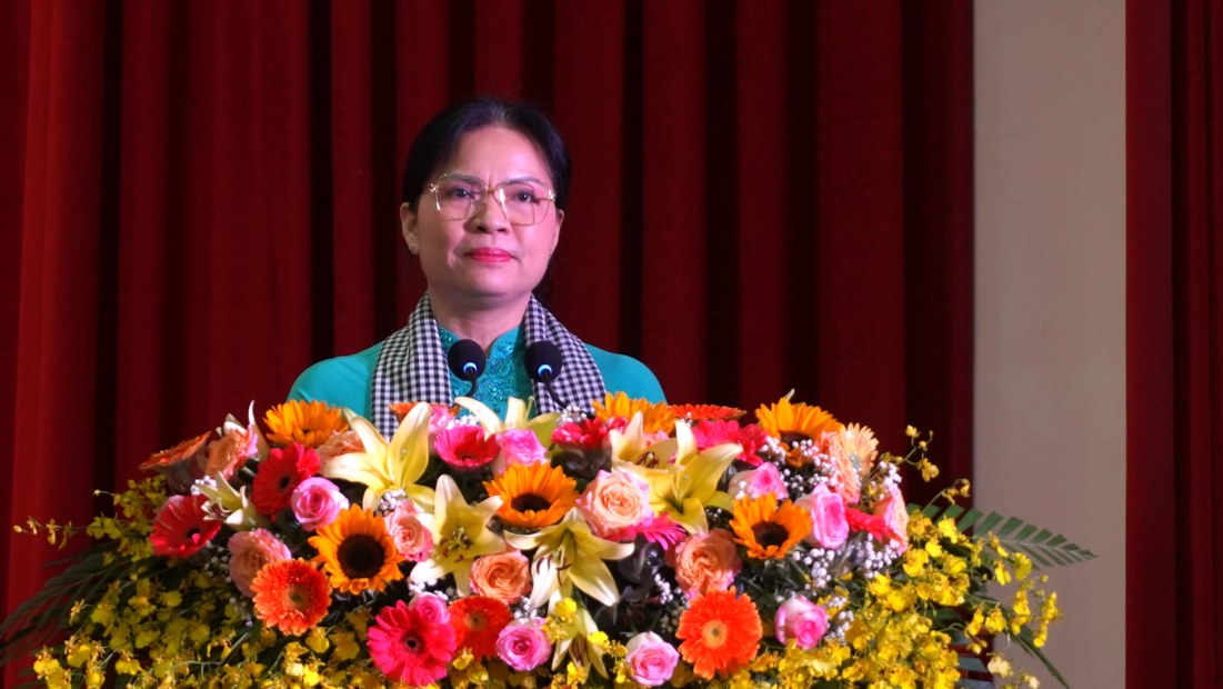 President of the Vietnam Women's Union Ha Thi Nga spoke at the conference. Photo: Ta Quang